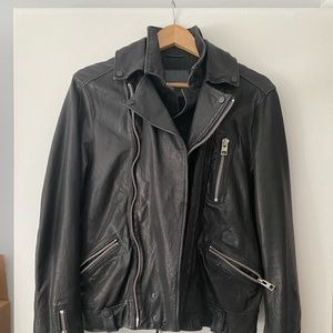 AllSaints Leather Moto Jacket (Mens)